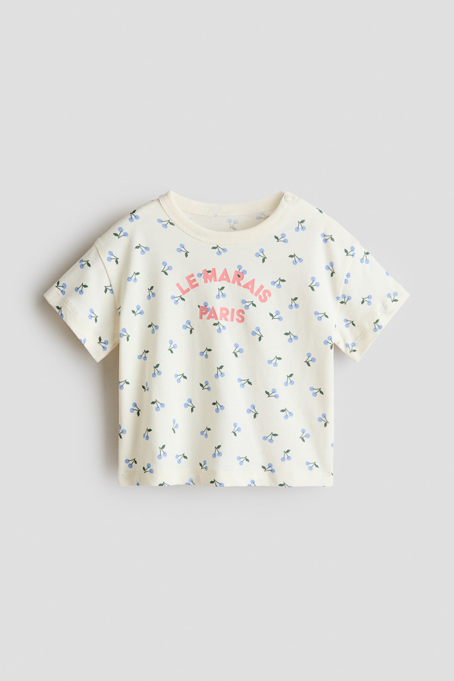 Printed cotton T-shirt - Cream/Le Marais - 1