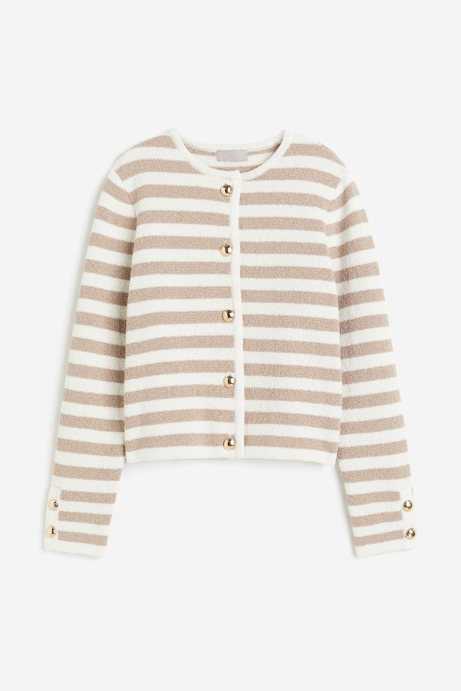 Knitted cardigan - White/Beige striped/Natural white/Striped/Black/Striped/Cream/Blue striped - 2