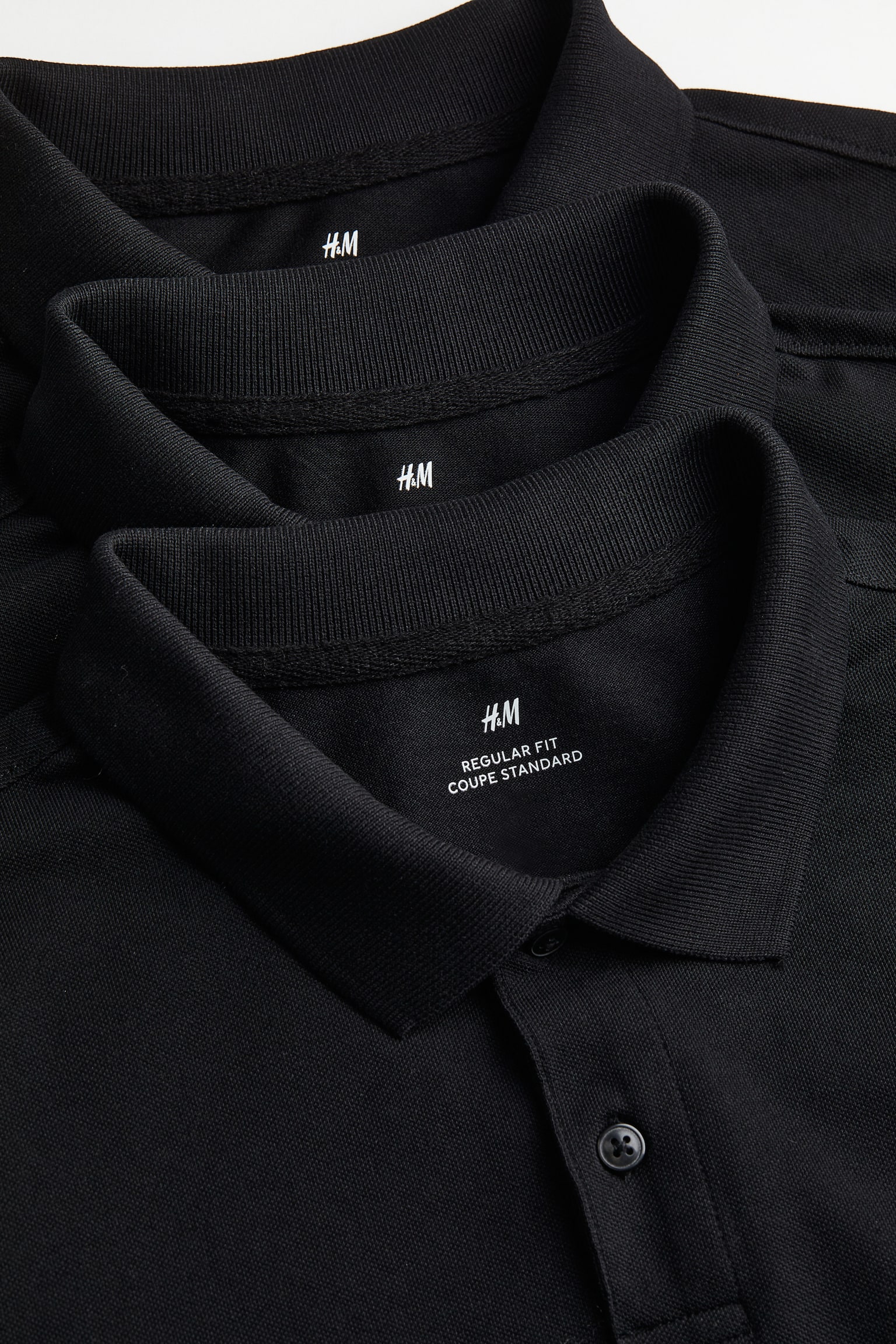 3-pack Regular Fit Polo shirts - Black - 2