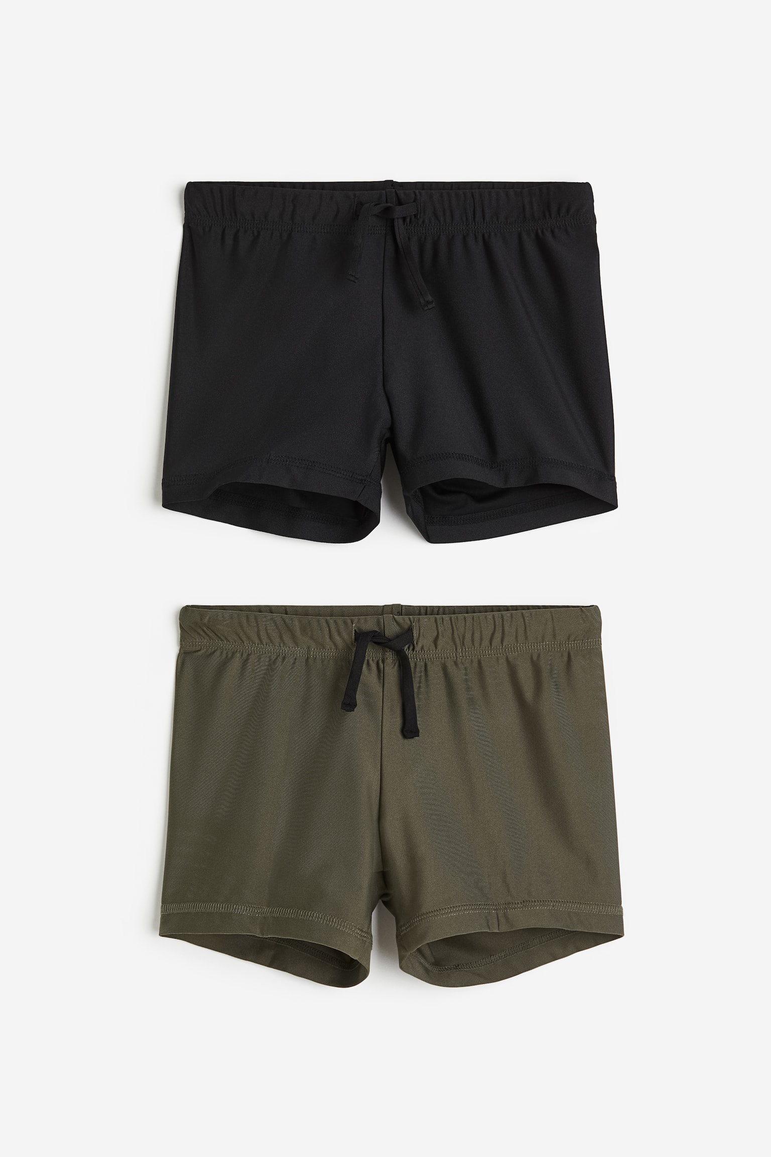 2-pack swimming trunks - Black/Dark khaki green/Navy blue/Teal - 1