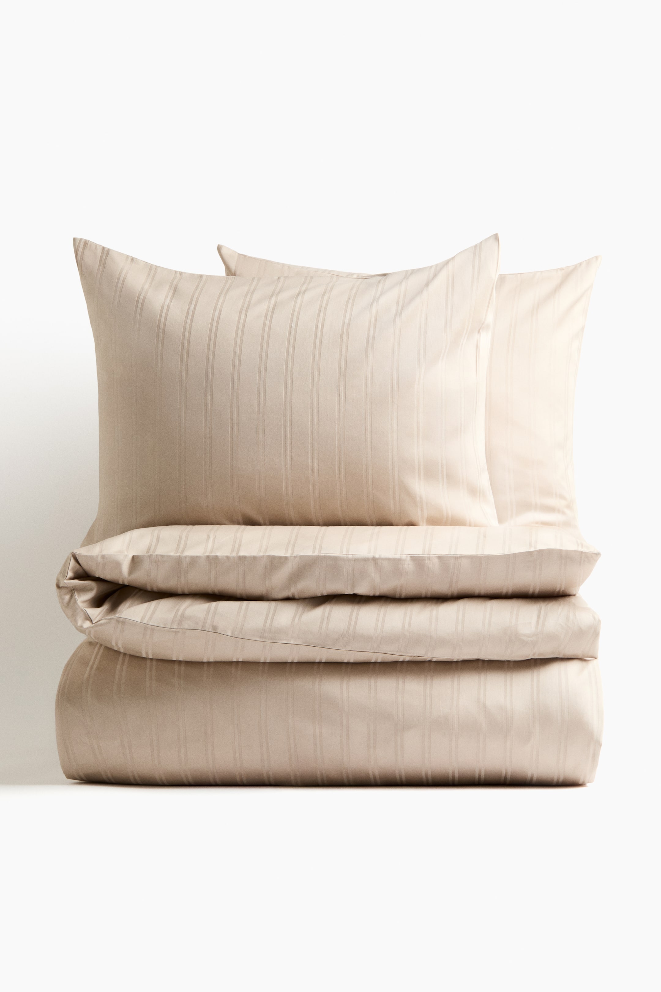 Ver imagen más grande: Cotton sateen double/king duvet cover set - Beige - HOME | H&M ES 1