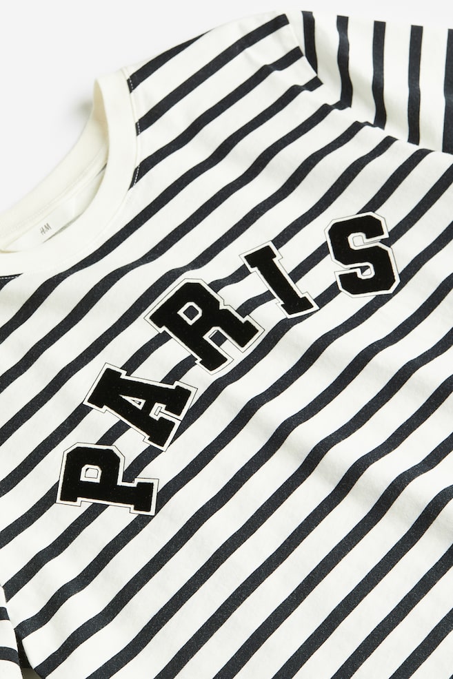 T-Shirt mit Print - Schwarz gestreift/Paris/Weiß/New York City/Weiß/Los Angeles - 3