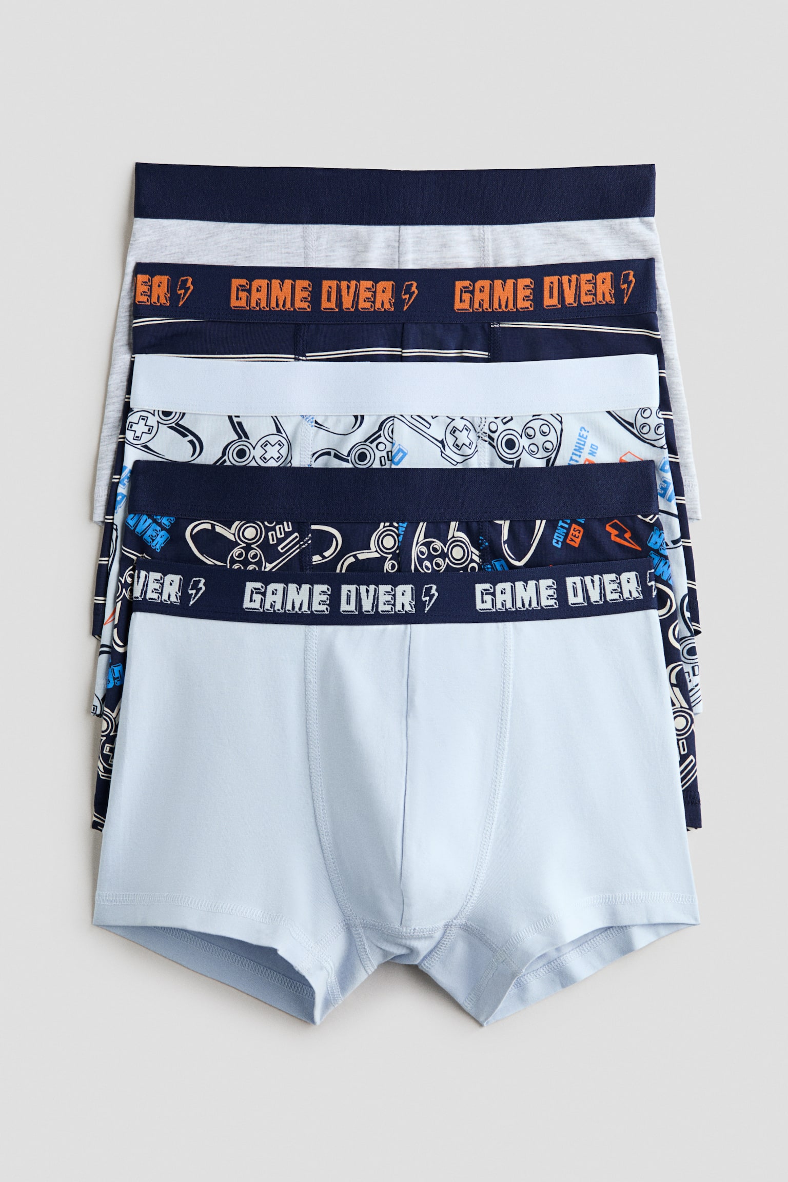 Boxer 5 pezzi - Azzurro/Game over/Nero/grigio mélange/Blu scuro/righe/Verde kaki/grigio scuro/Nero/Casual/Nero/quadri
