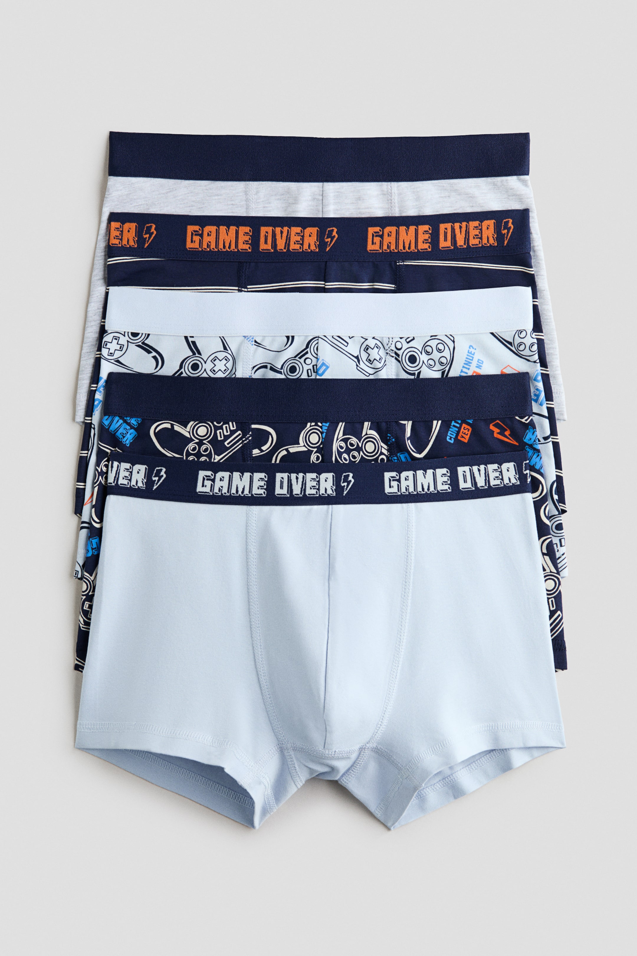 View larger image: 5-pack trunks - Light blue/Game over - Kids | H&M MY 1