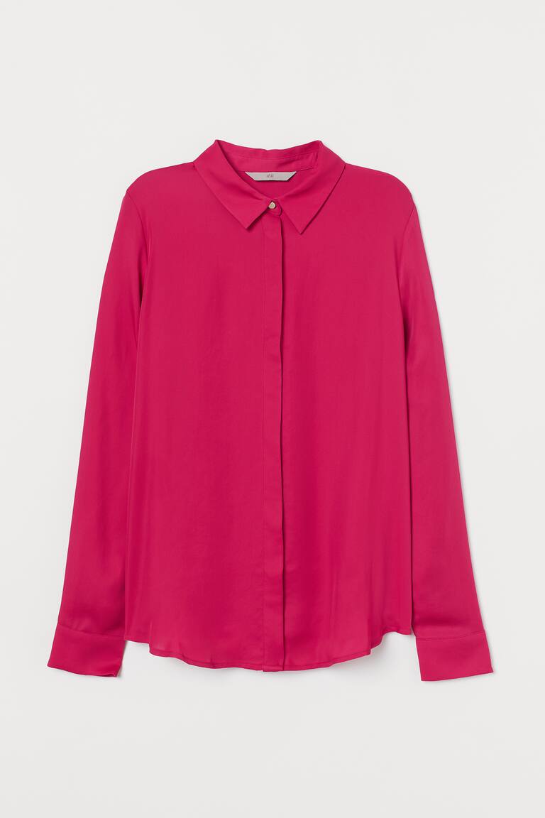 Chemisier Manches Longues Orange Pleione Occasion Taille M - 100% Polyester, Boutonné Devant, Très Bon état