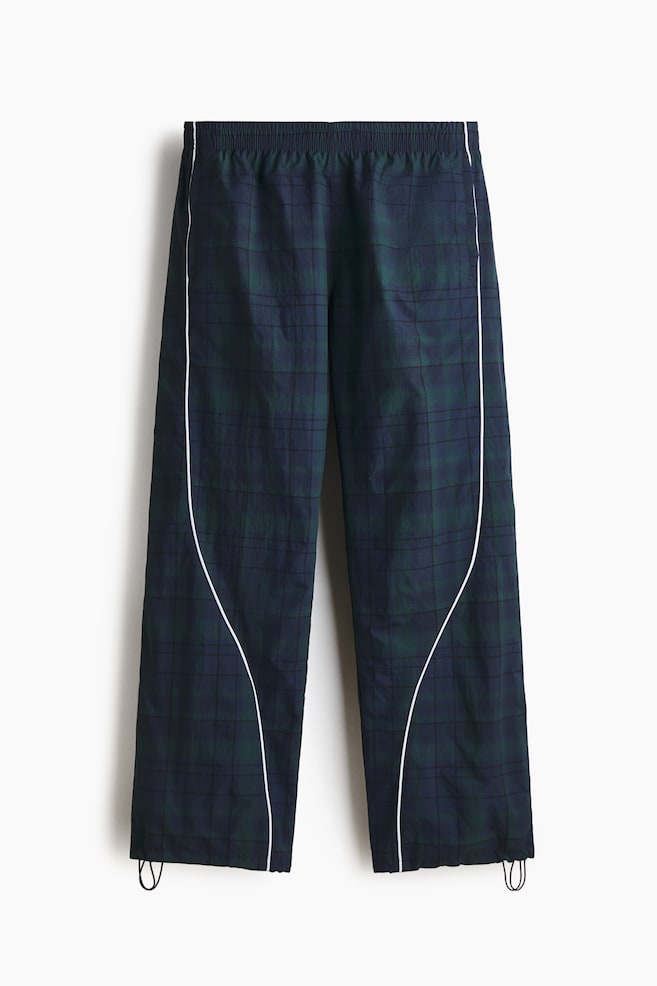 Relaxed-Fit Nylon Track Pants - Dark blue/plaid/Beige/checked - 1