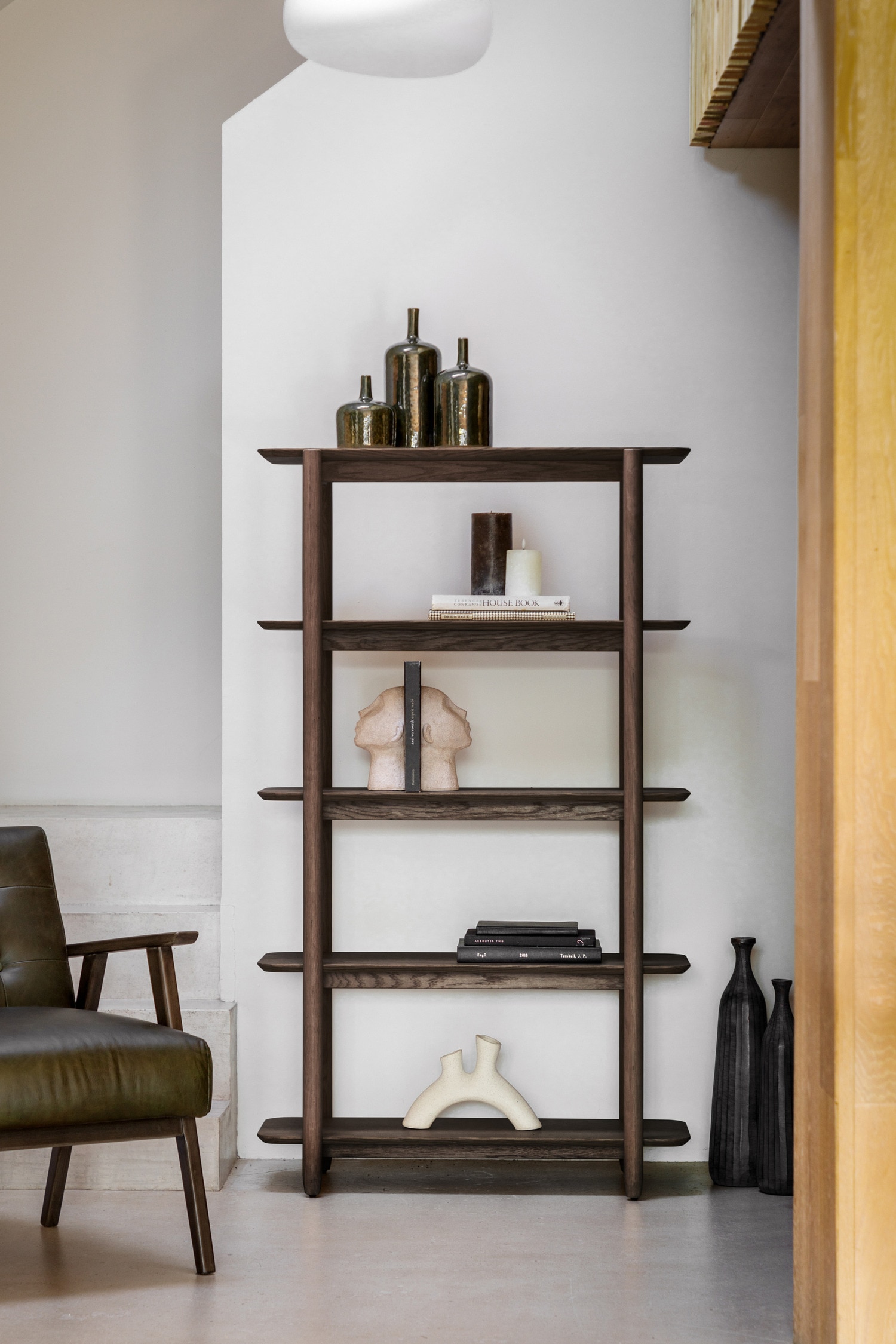 Wood Veneer Display Shelves - Tall - Smoked
