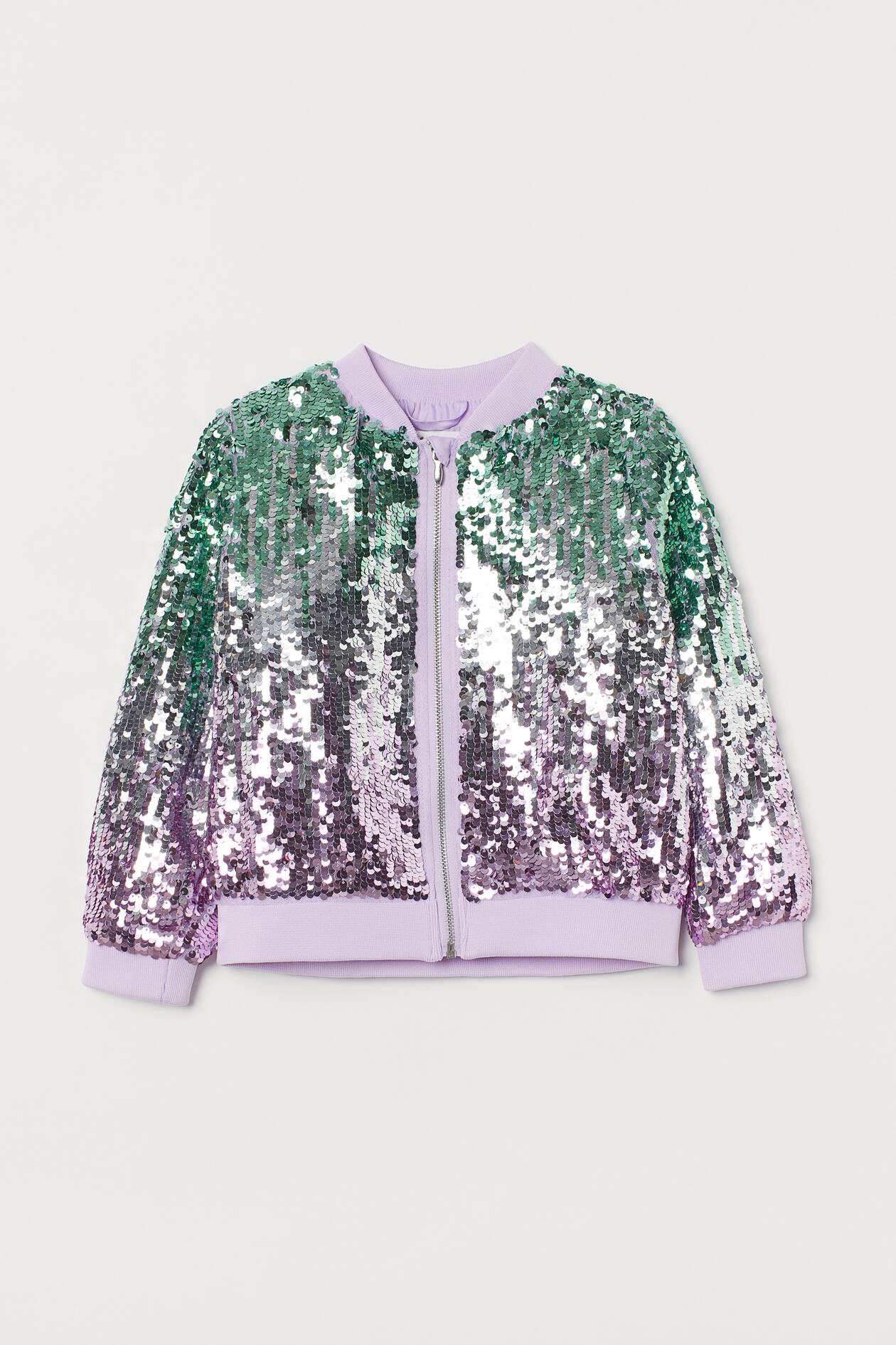 Sequined bomber jacket Green/Purple Kids H&M HK