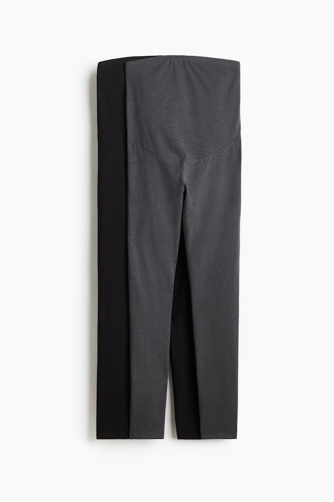 MAMA 2-pack jersey leggings - Dark grey/Black/Black - 1