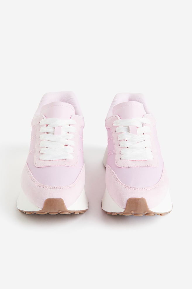 Sneakers à semelle épaisse - Rose clair/Blanc - 3