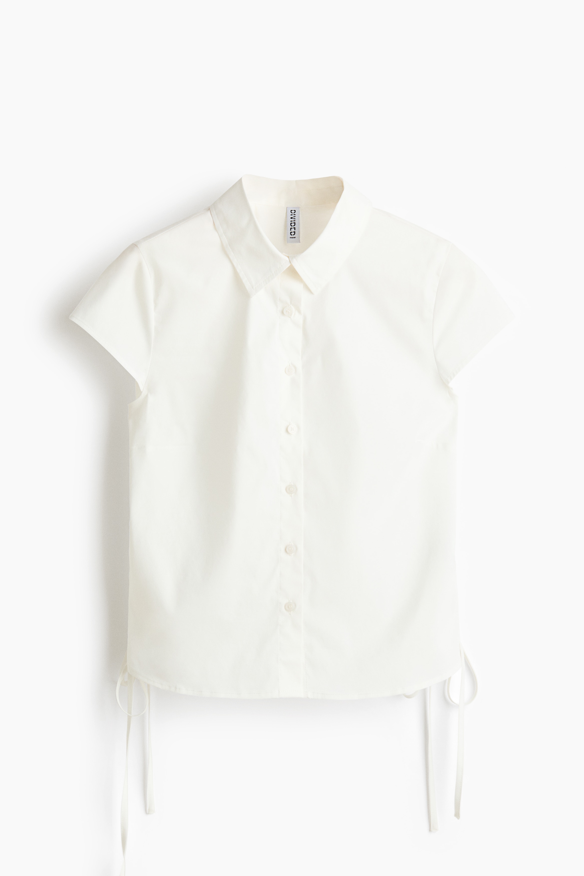 Áo sơ mi có dây rút - Màu kem/Màu nâu đậm