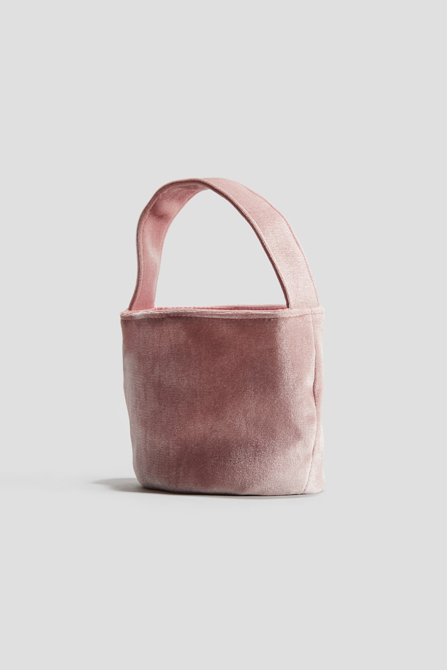 Appliquéd velour handbag - Light dusty pink - 4