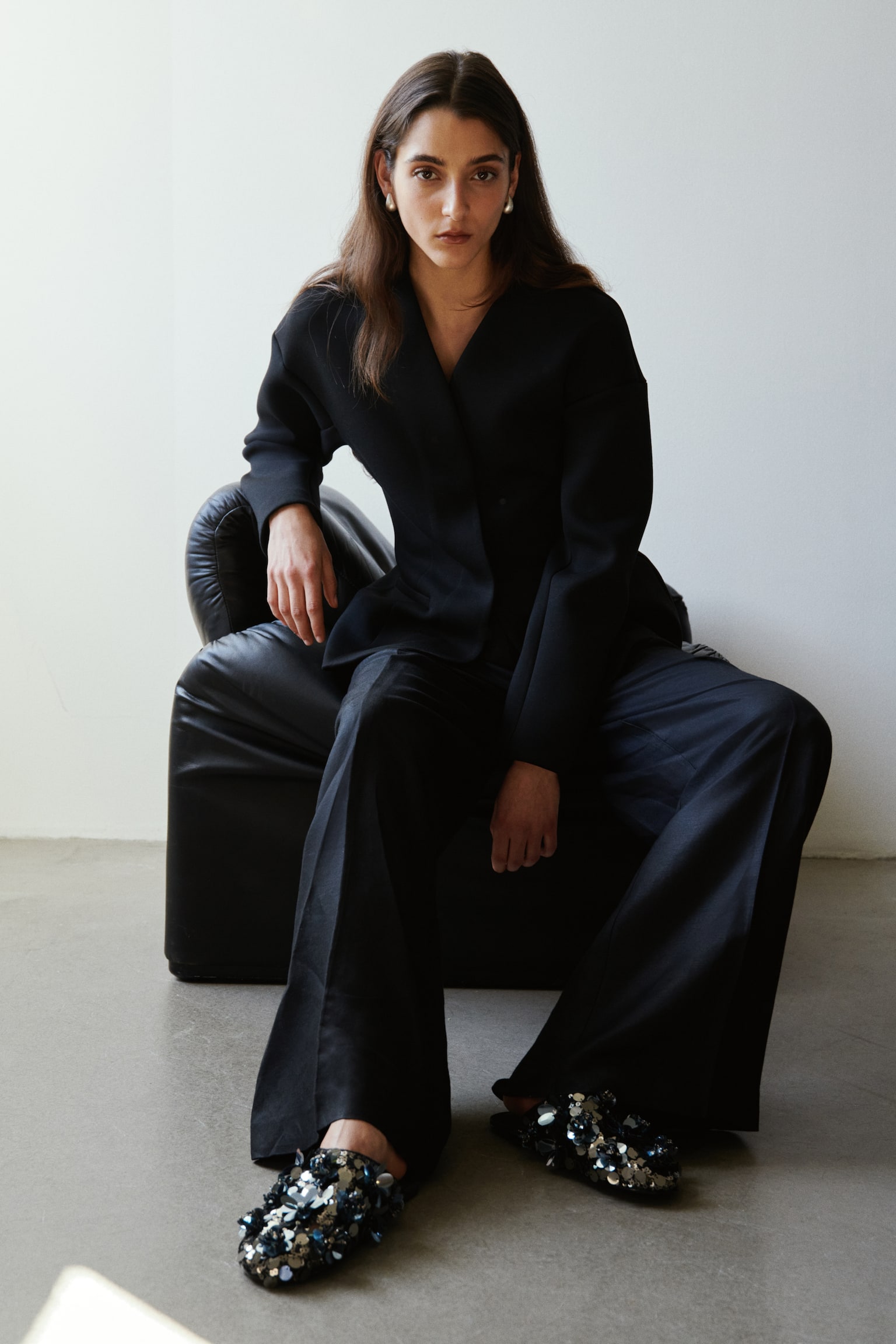 Sequined slippers - Blue/Silver-coloured/Black - 4