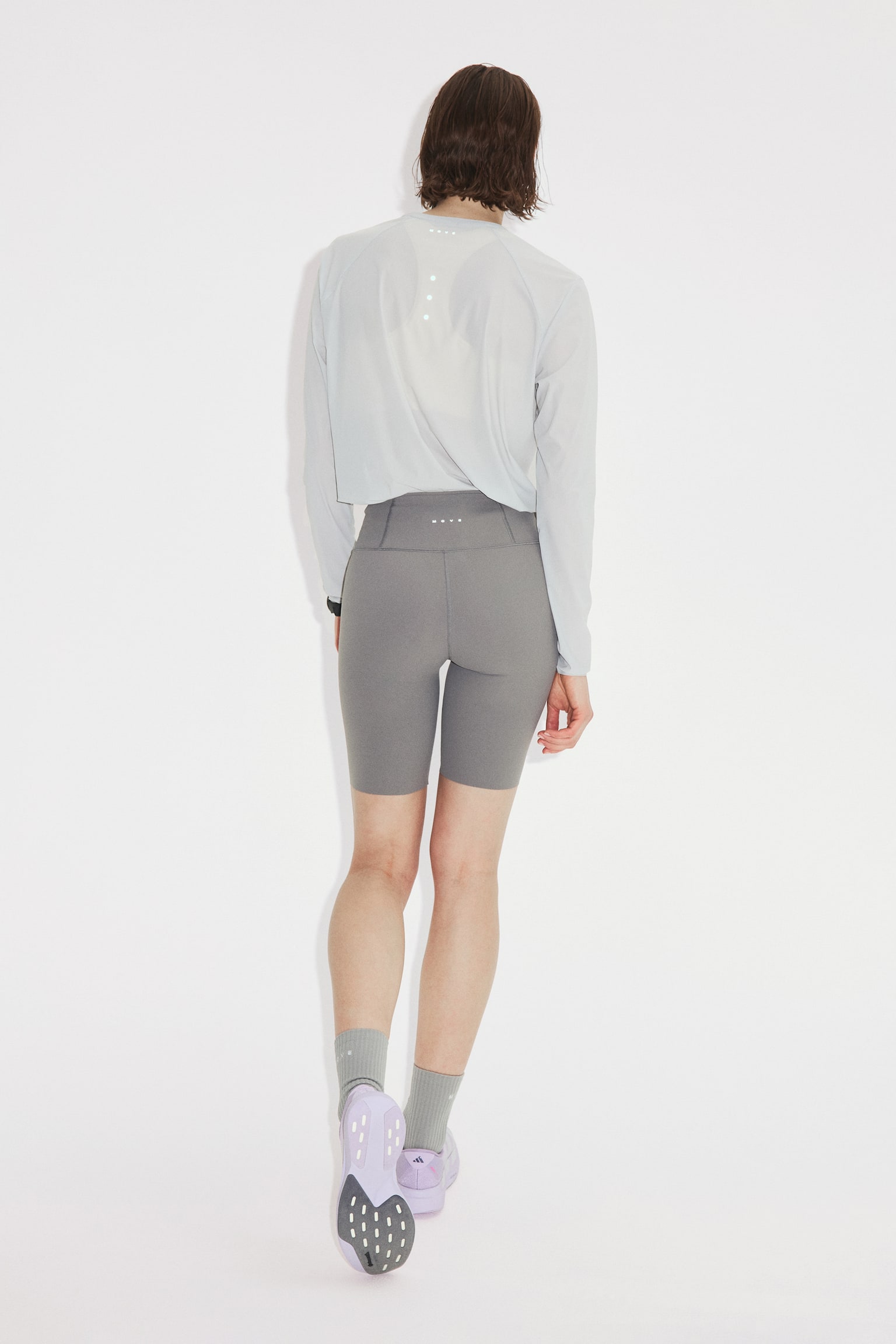 Running cycling shorts with ShapeMove™ - אפור/שחור - 6