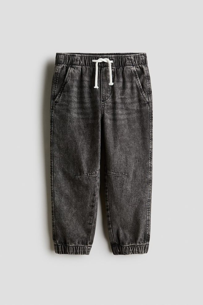 Cotton Denim Joggers - Dark denim gray/Washed light denim blue - 1