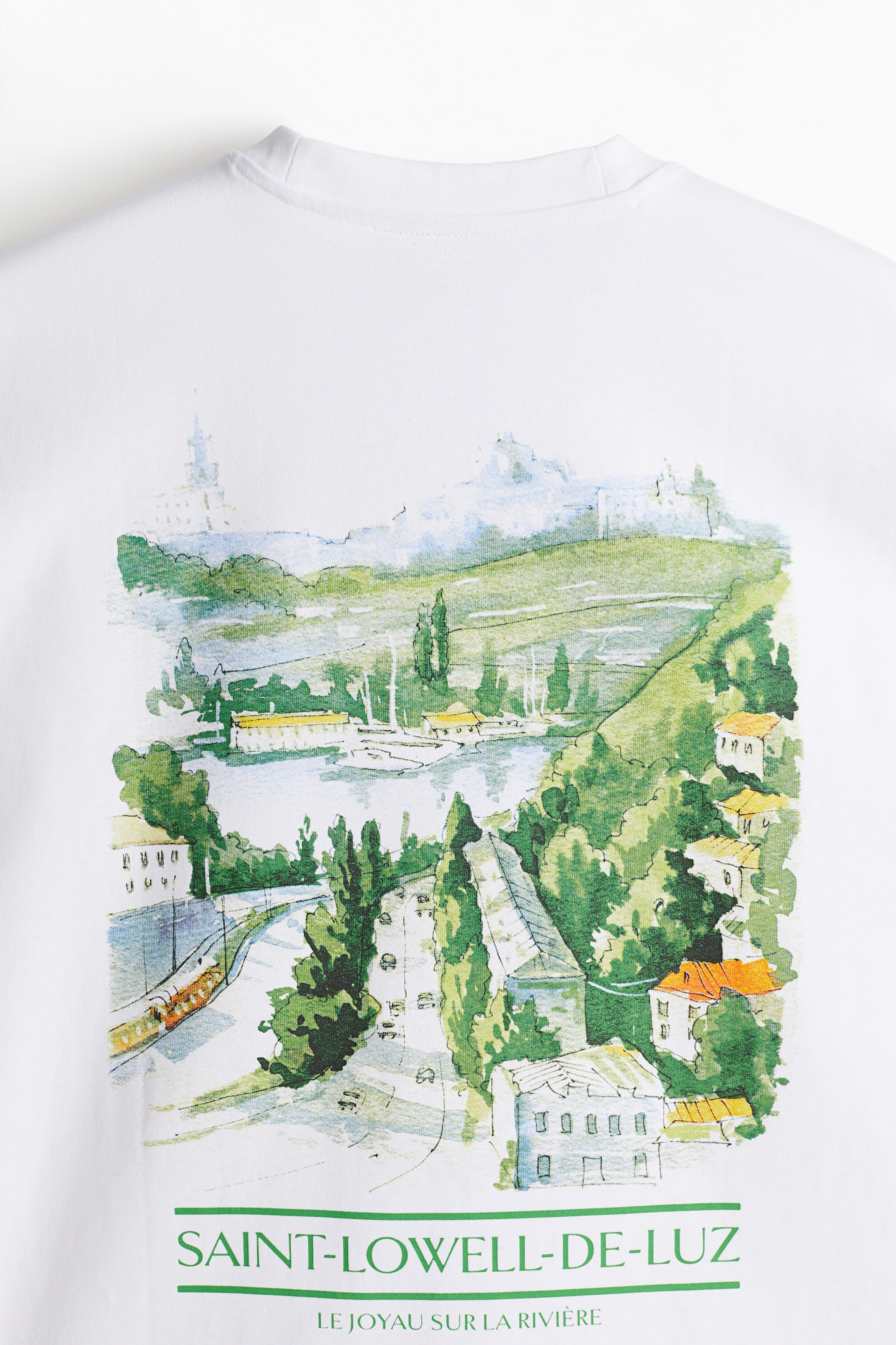 Oversized Fit Printed T-shirt - White/Saint-Lowell-De-Luz - Men