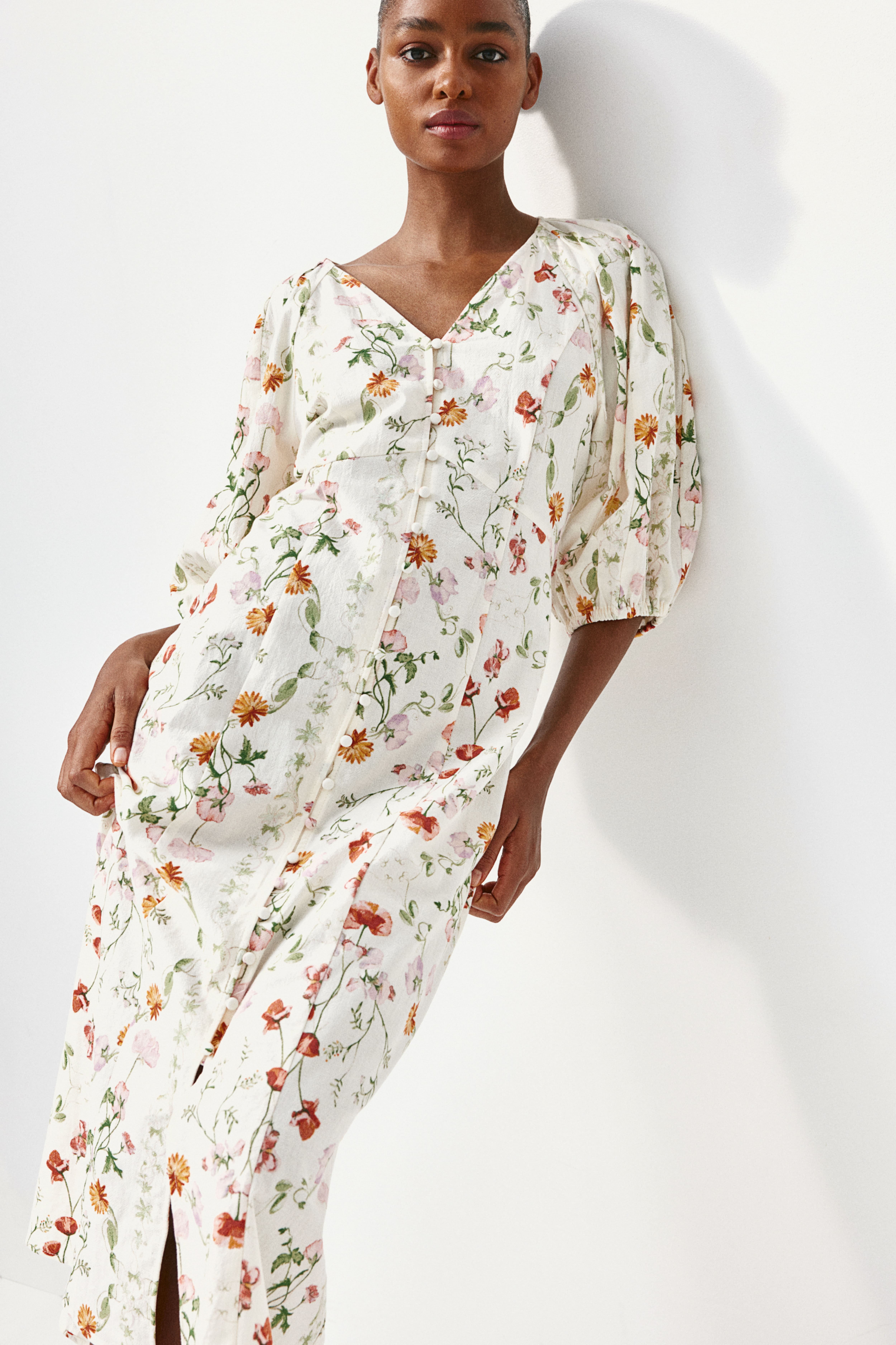 H & m floral dress best sale