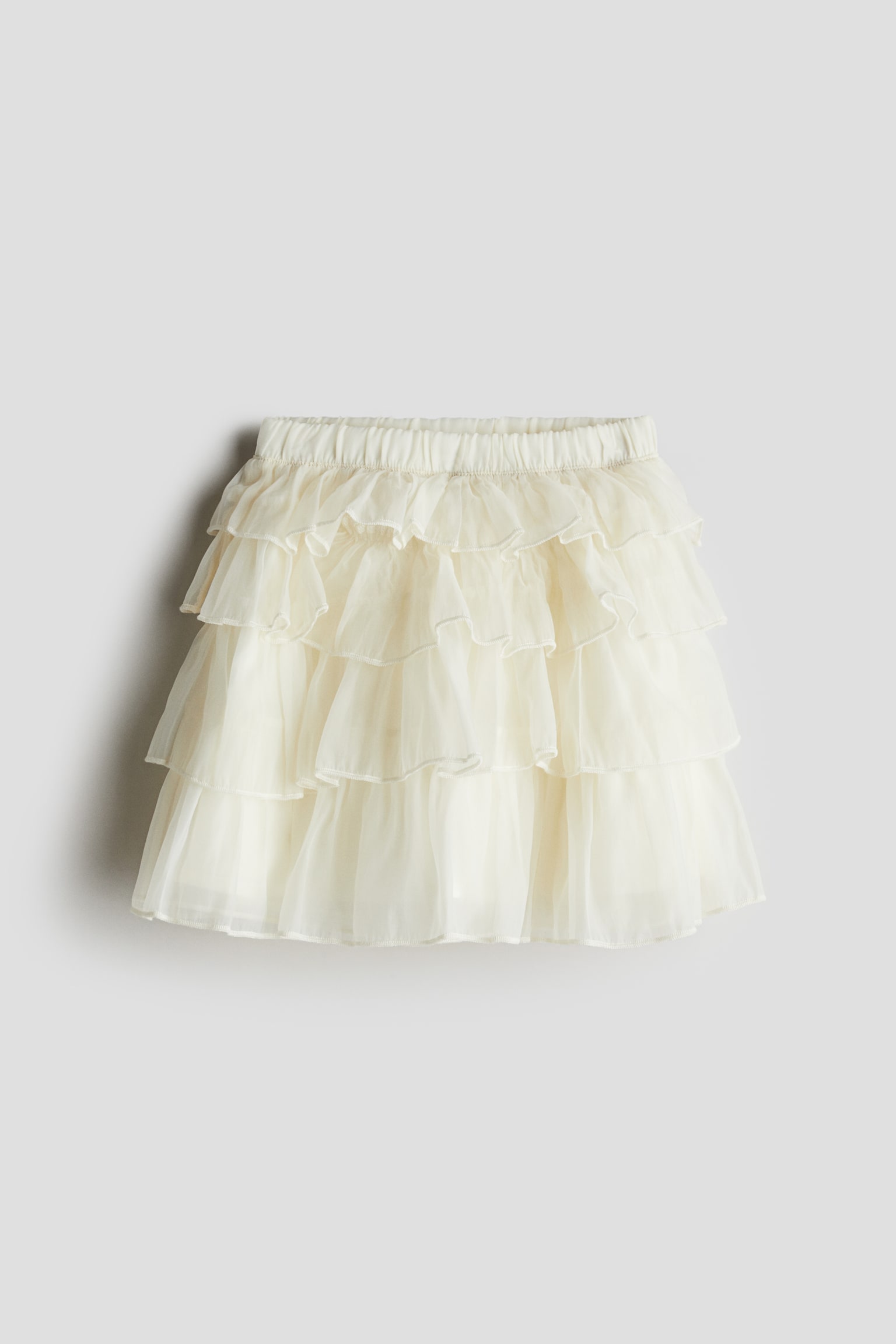 Flounced organza skirt - Cream - 1