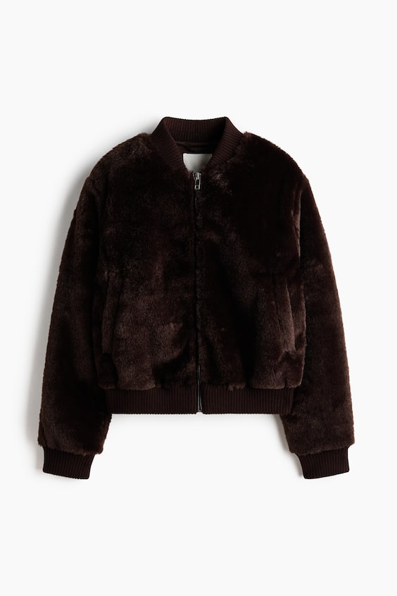 Женские куртки H&M Pile Bomber Jacket