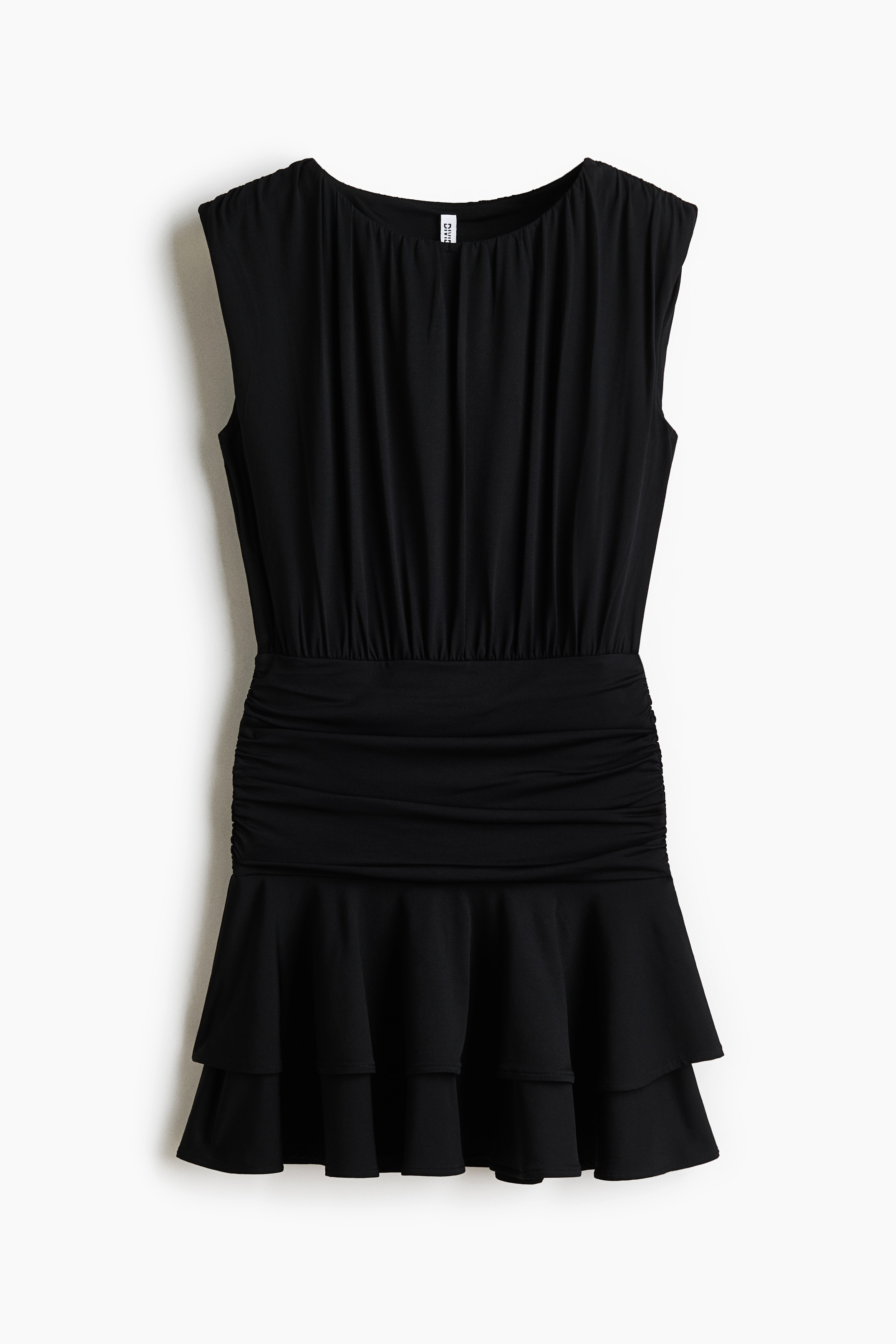 Gedrapeerde mini-jurk - Zwart