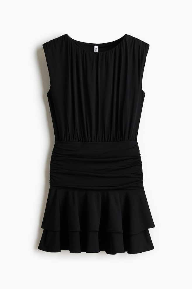 Minirobe à effet drapé - Noir/Gris - 1