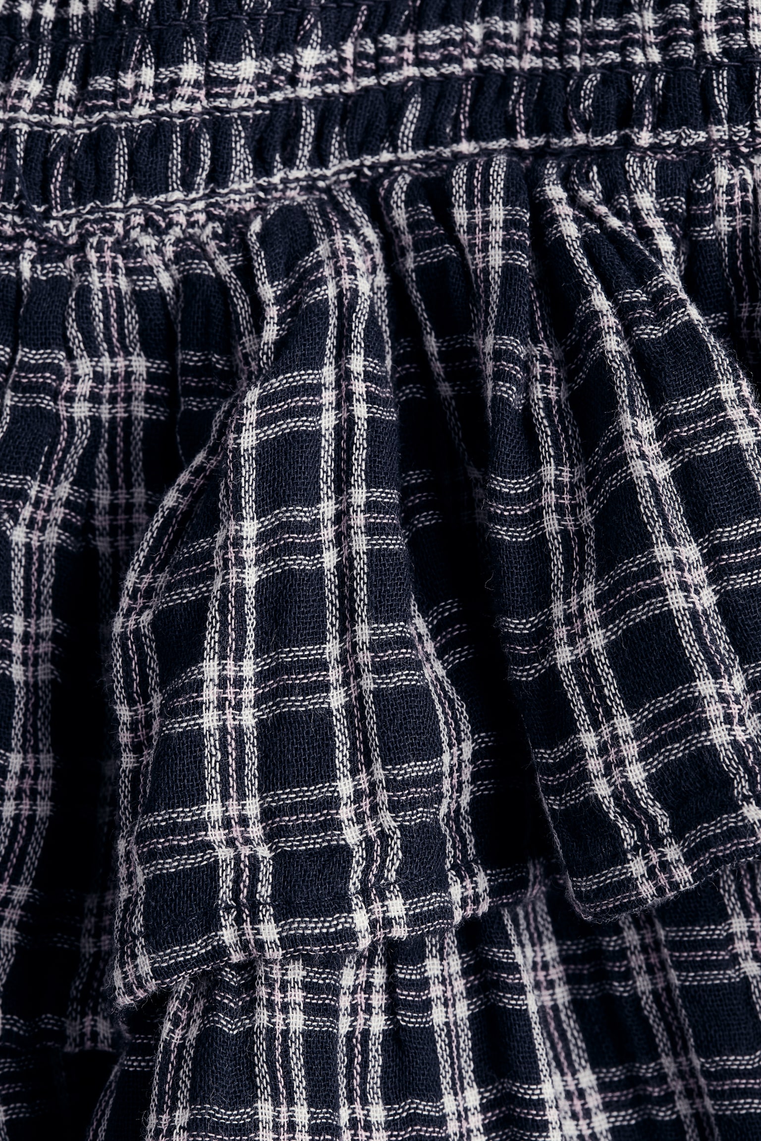 Детская юбка H&M Tiered Cotton, цвет: Тёмно-синий / Клетчатый — фото 2