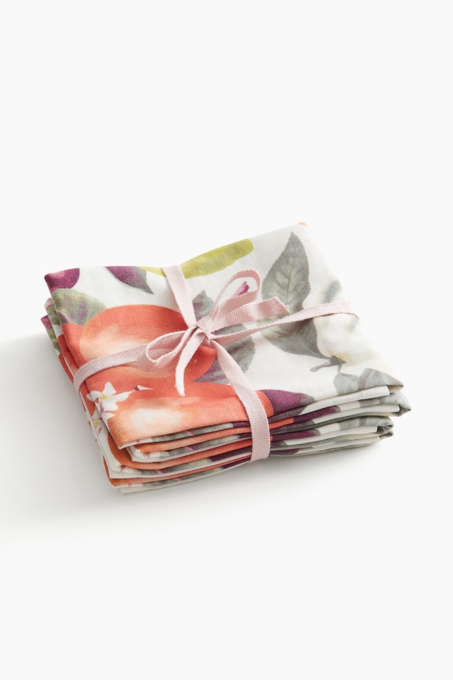 4-pack napkins - White/Fruits - 1