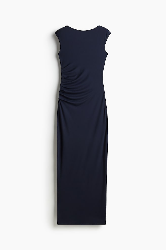 Drapiertes Bodycon-Kleid - Marineblau - 1