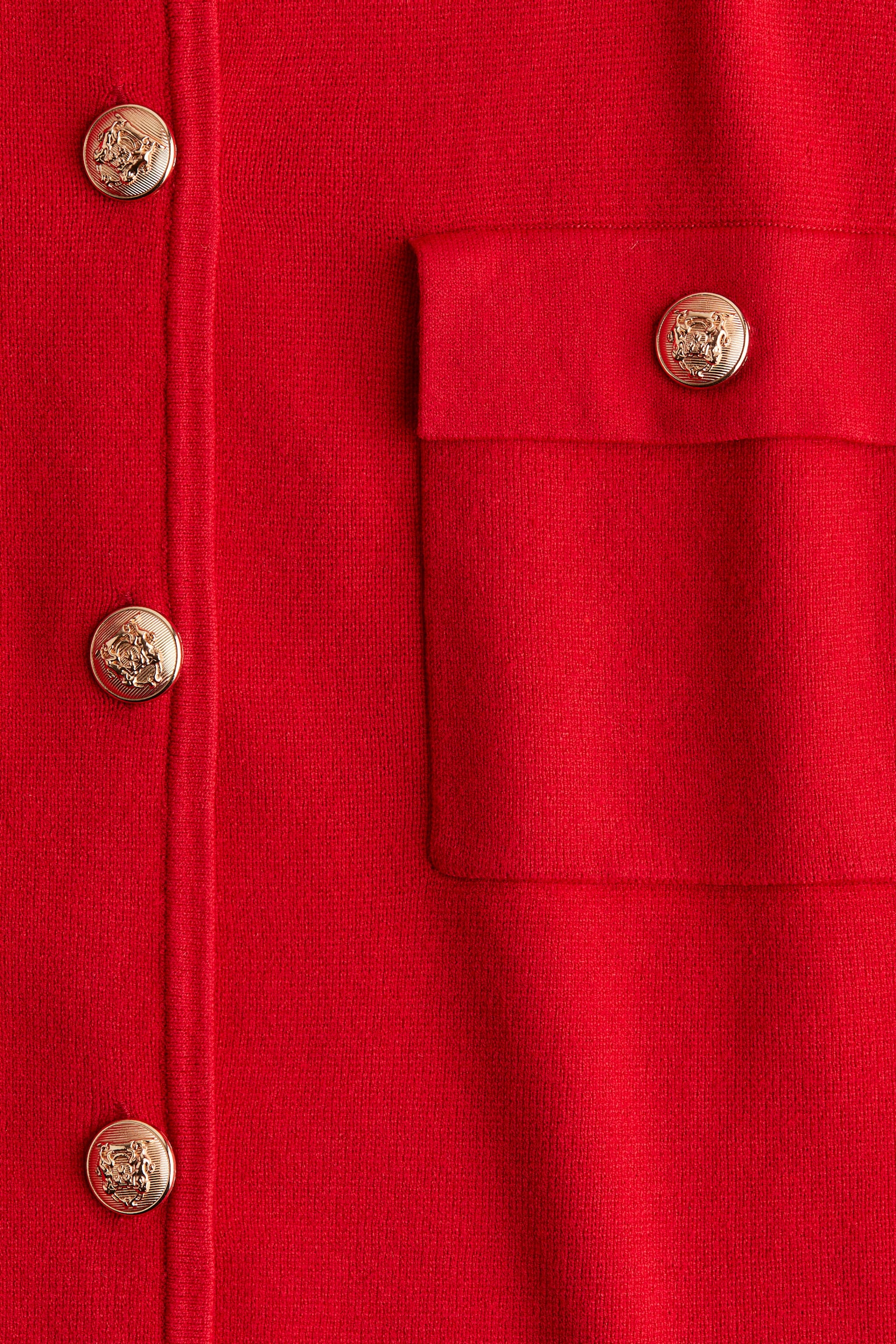 Pocket-detail cardigan - Red/Black/Cream/Grey marl - 5