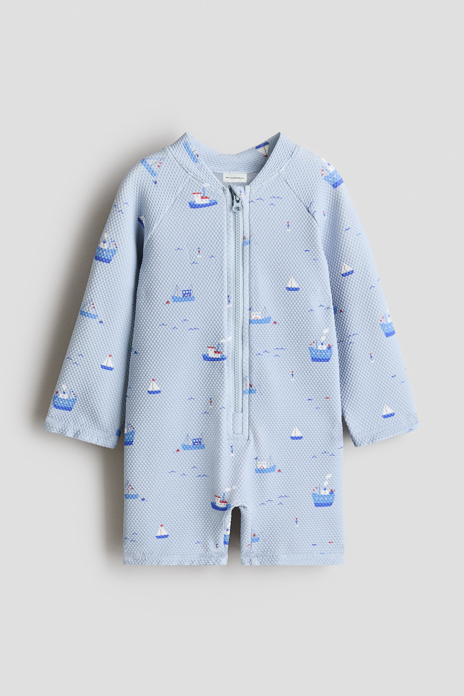 UPF 50 Swimsuit - Light blue/Boats