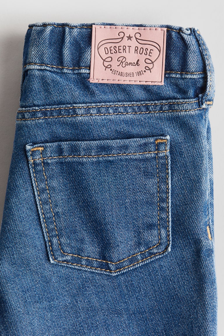 刺繍ディテールデニム - ダークデニムブルー／フラワー - Kids | H&M JP