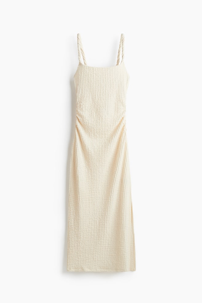 Textured Jersey Midi Dress - Cream - 1