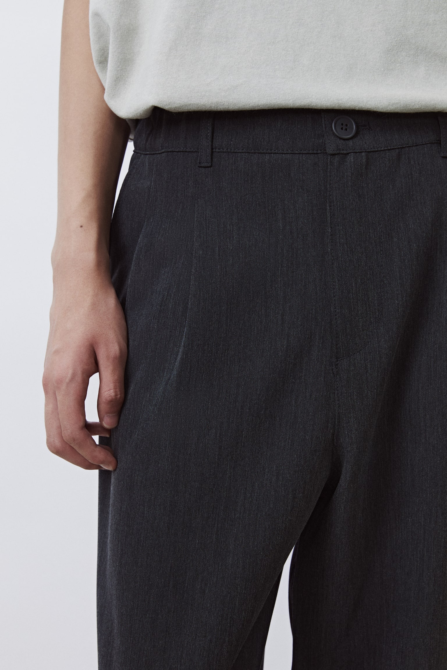 寬鬆長褲 - 深灰色 - 7