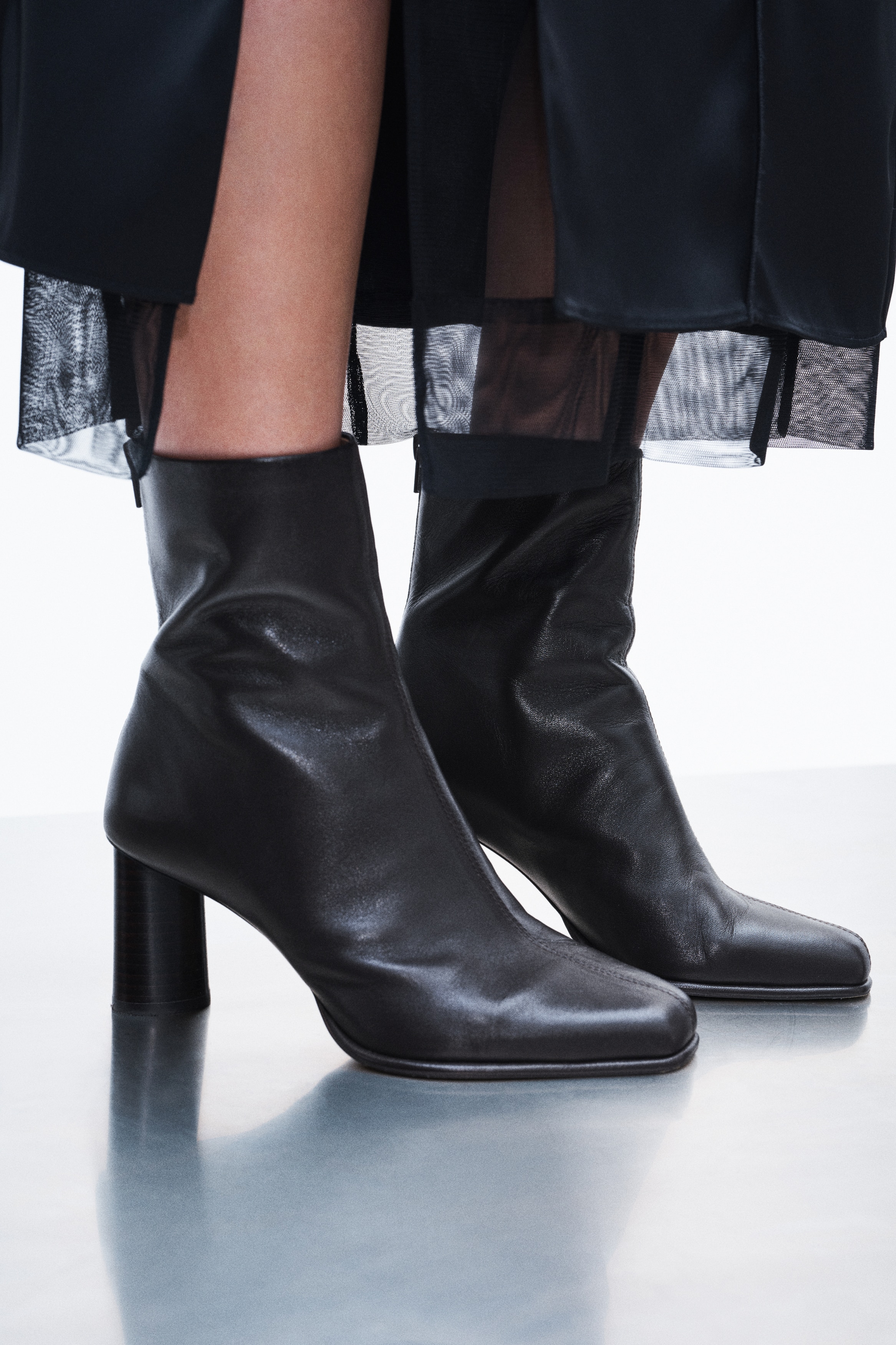 Leather ankle bootsModel