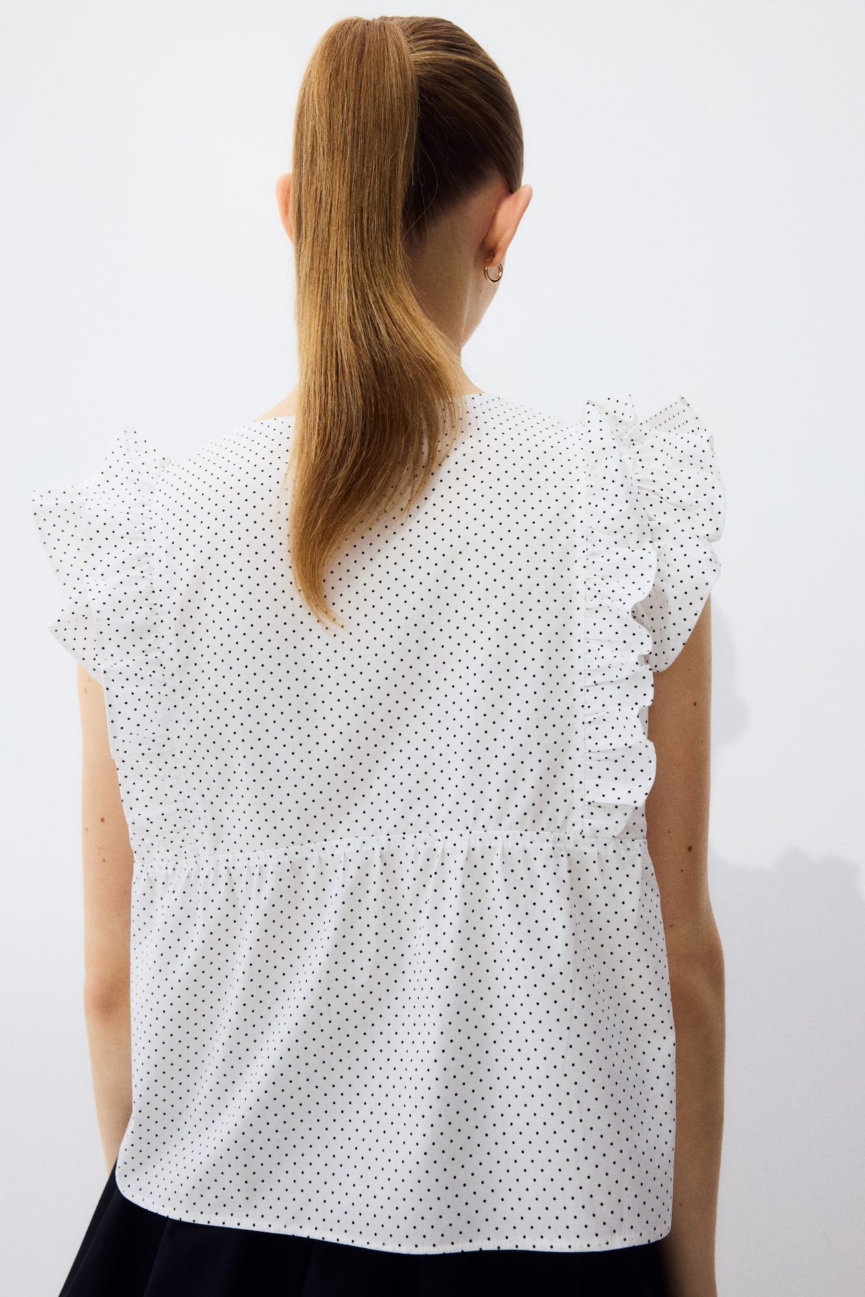 Frill-trimmed cotton poplin top - image 4