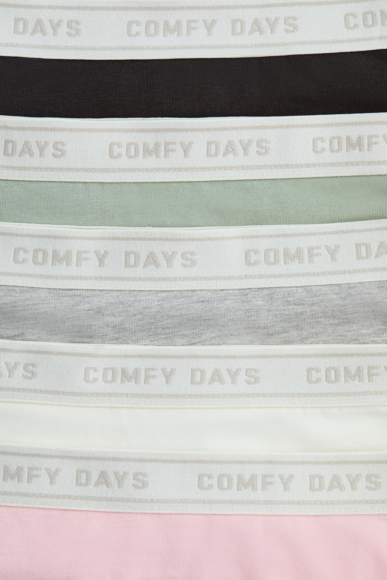 5-pack text-motif hipster biefs - Light pink/Cream/Green/Black/White/Light grey marl - 2