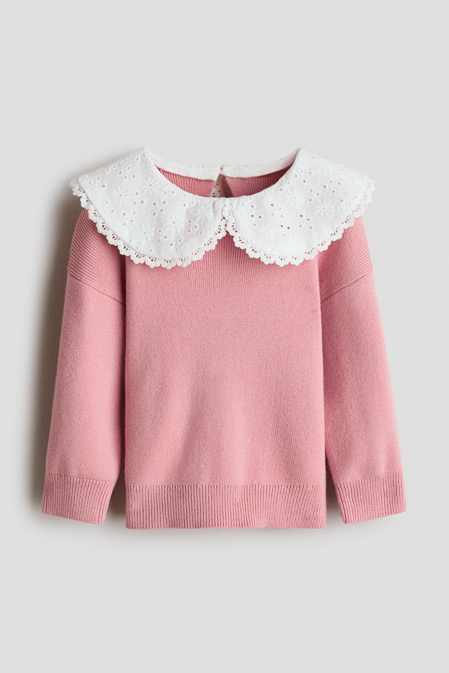 Pullover mit Bubikragen - Mattrosa