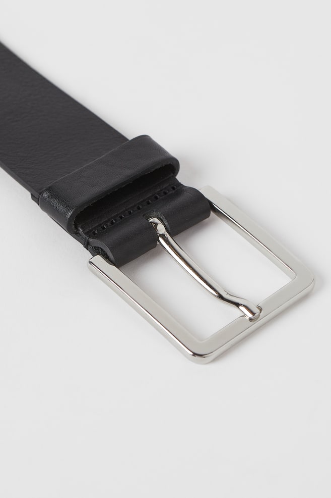 Leather belt - Black - 4