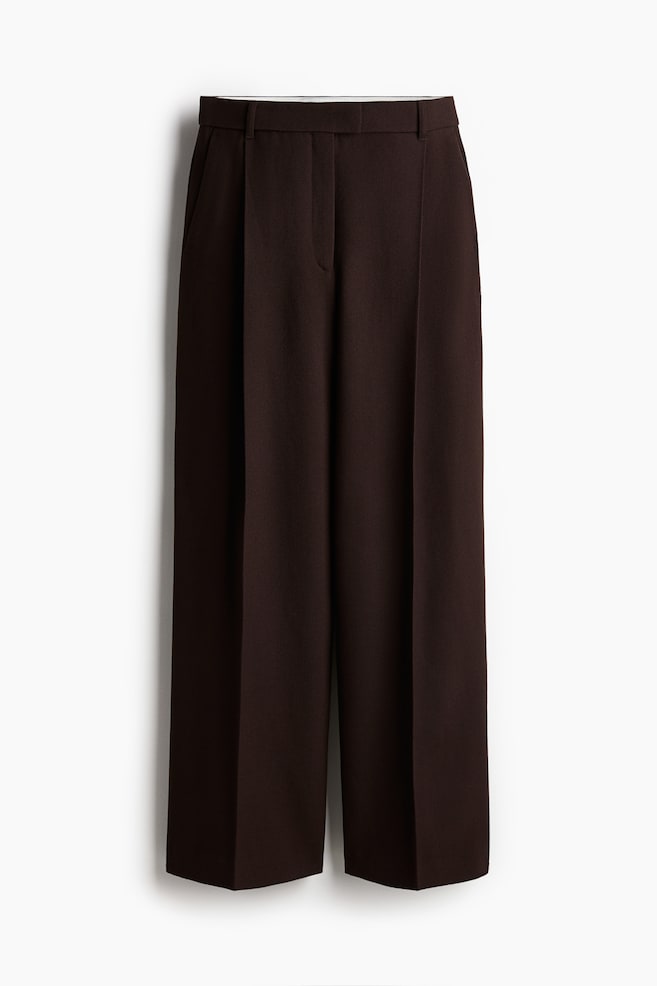 Pantalon de tailleur en laine - Marron foncé - 1