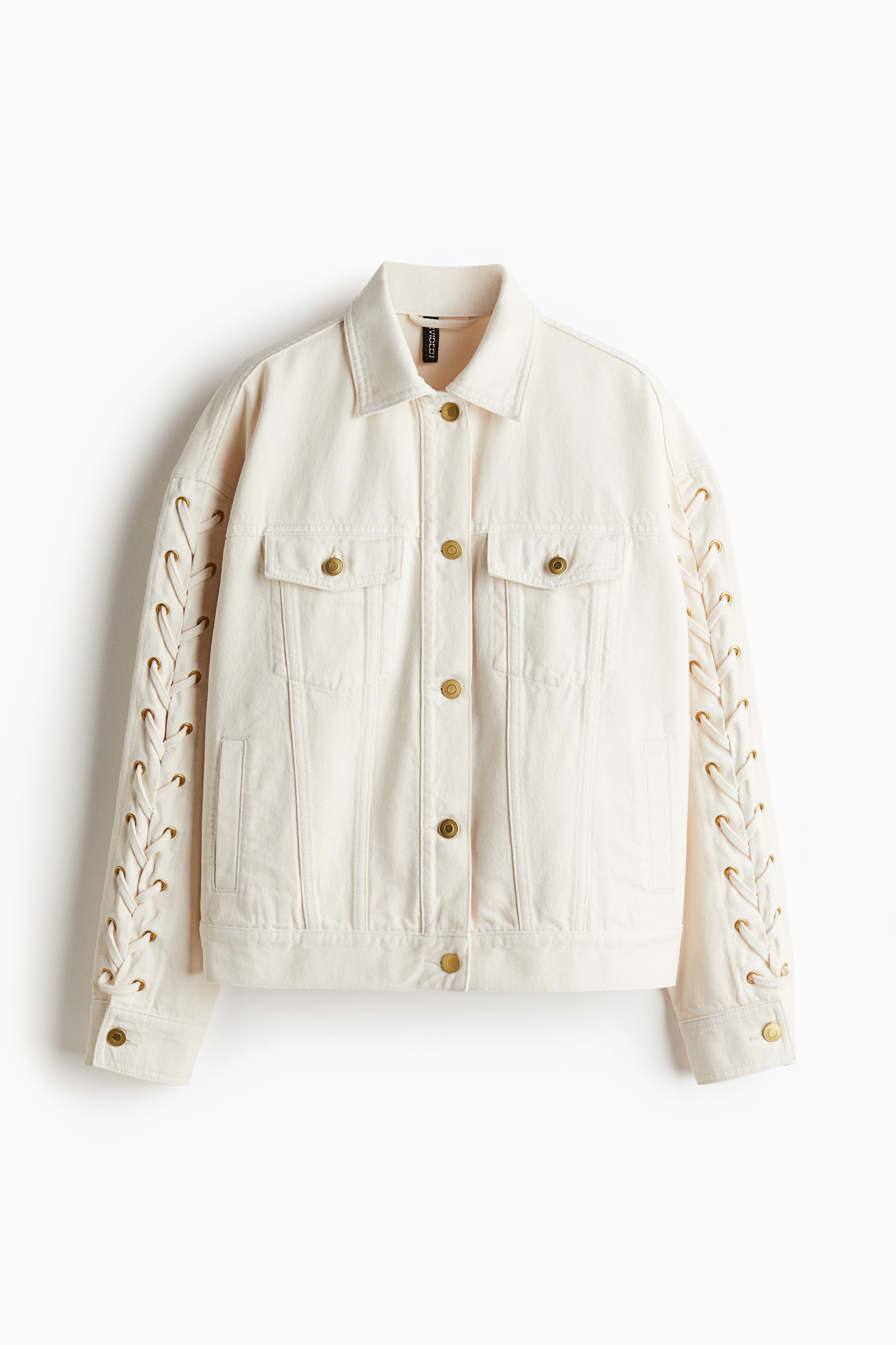 BiBi Button Up Long Sleeve Denim Jacket – Love Peace Vintage CREAM 