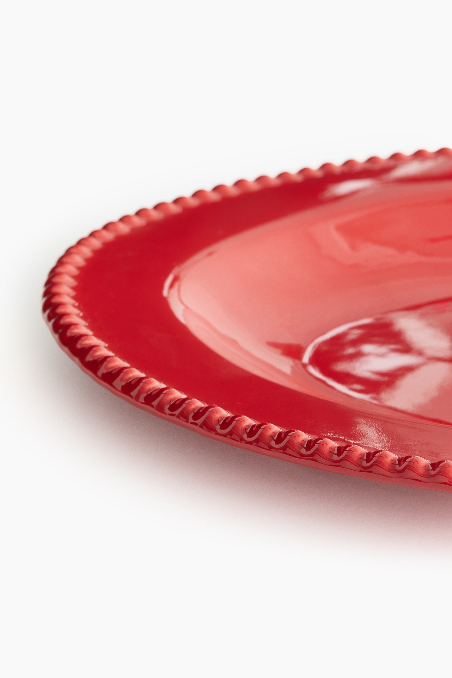 Stoneware serving plate - Red - 3