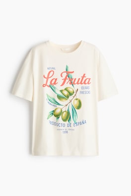Oversized T-shirt med tryck