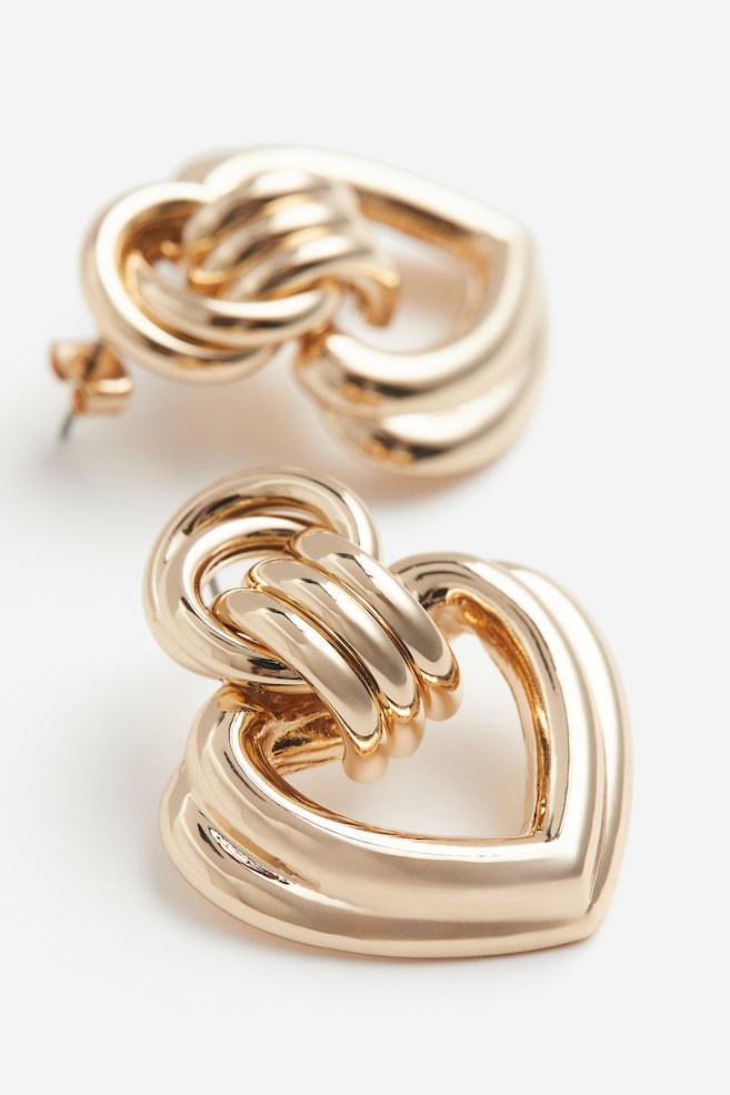Heart-shaped earrings - Gold-coloured - 3