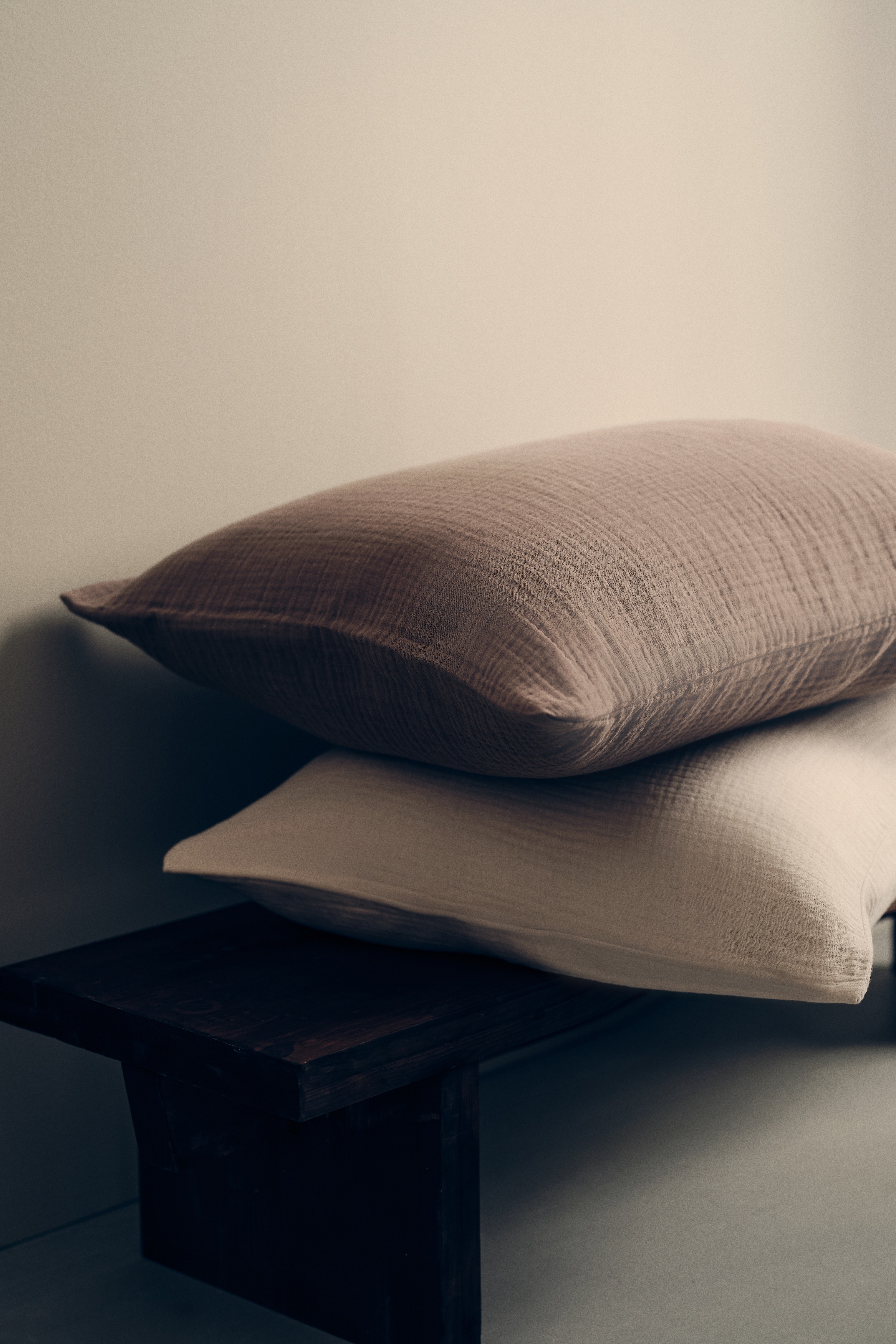 Cotton Muslin Pillowcase - Dark beige/Light taupe/Light beige/Light pink/Light blue/Brown/Light dusty green/Charcoal gray/White