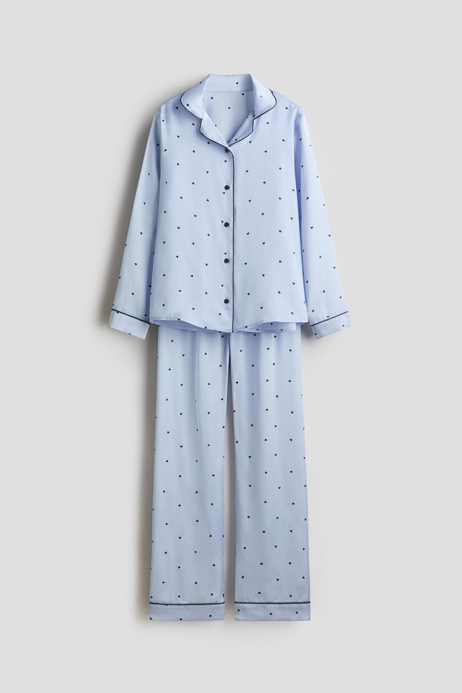 Jersey pyjamas - Light blue/Hearts - 1