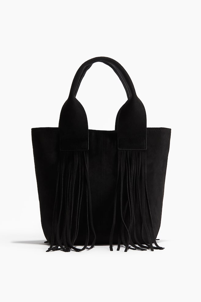 Fringed shopper - Black - 1