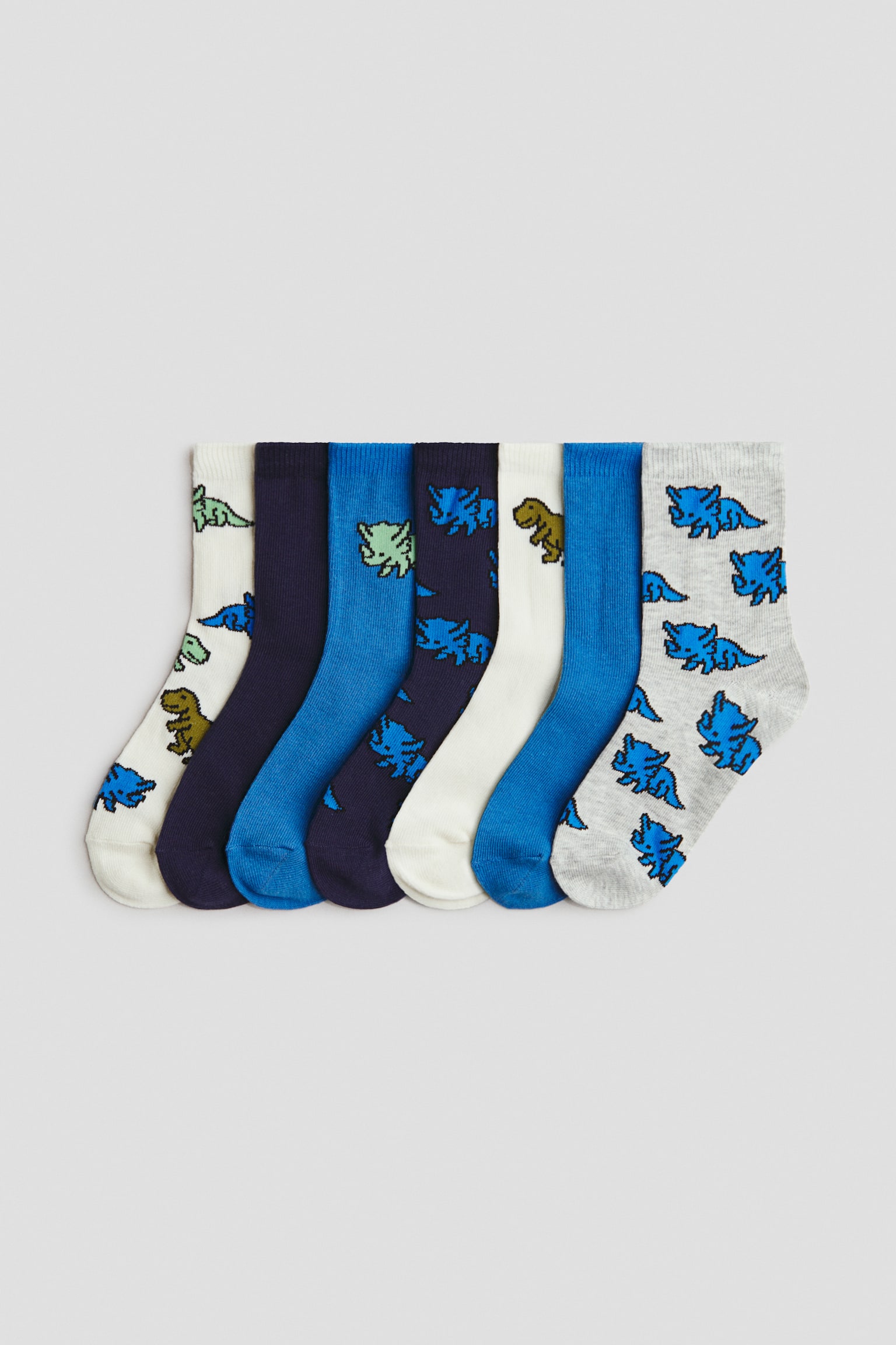 7-pack de calcetines - Azul/Dinosaurios/Verde/Dinosaurios/Azul oscuro/Hamburguesas/Azul marino/Días de la semana/Azul/Balones de futbol/Verde/Osos/Verde caqui/Dinosaurios