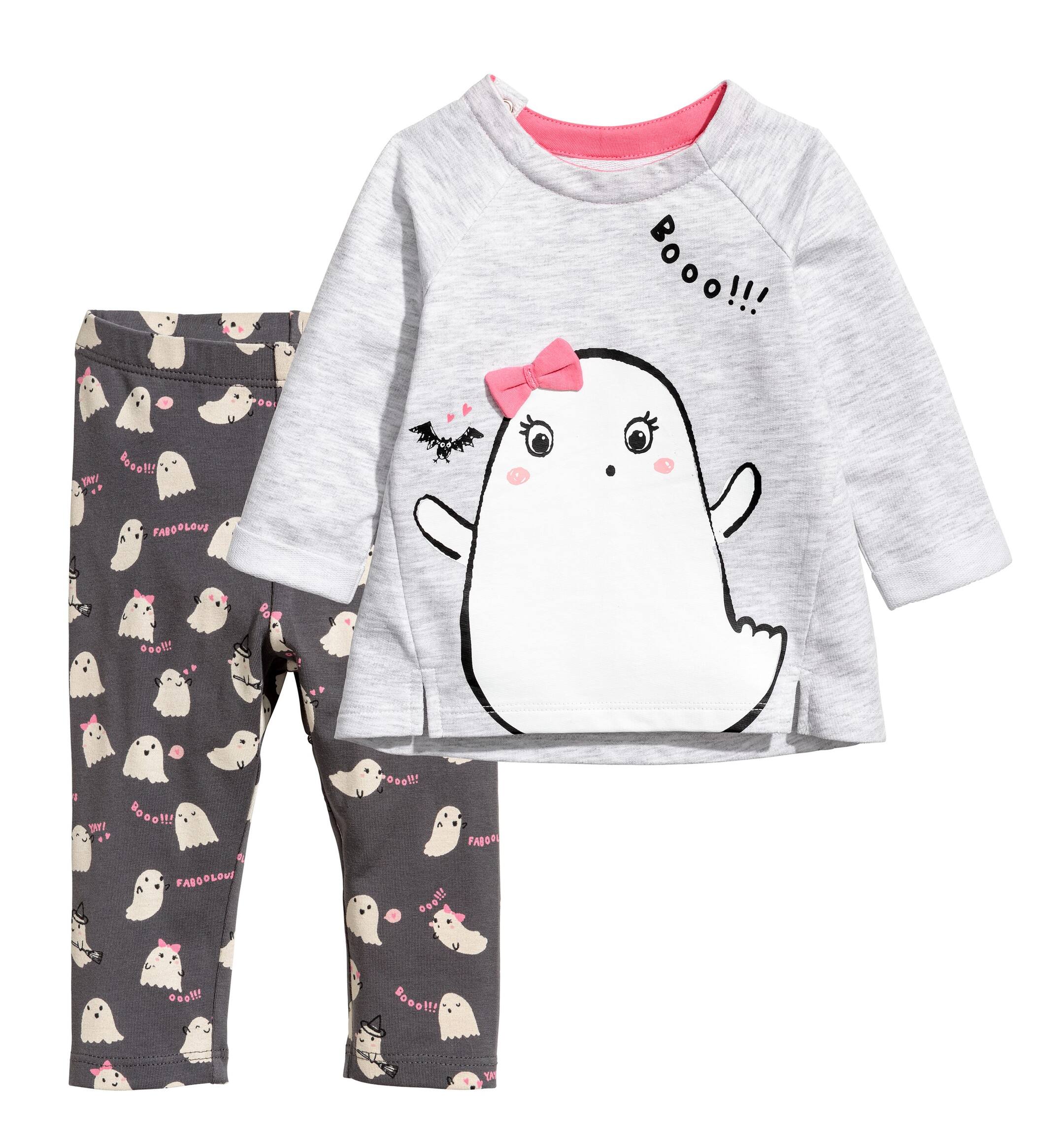View larger image: Cotton top and leggings - Light grey - Kids | H&M GB 1