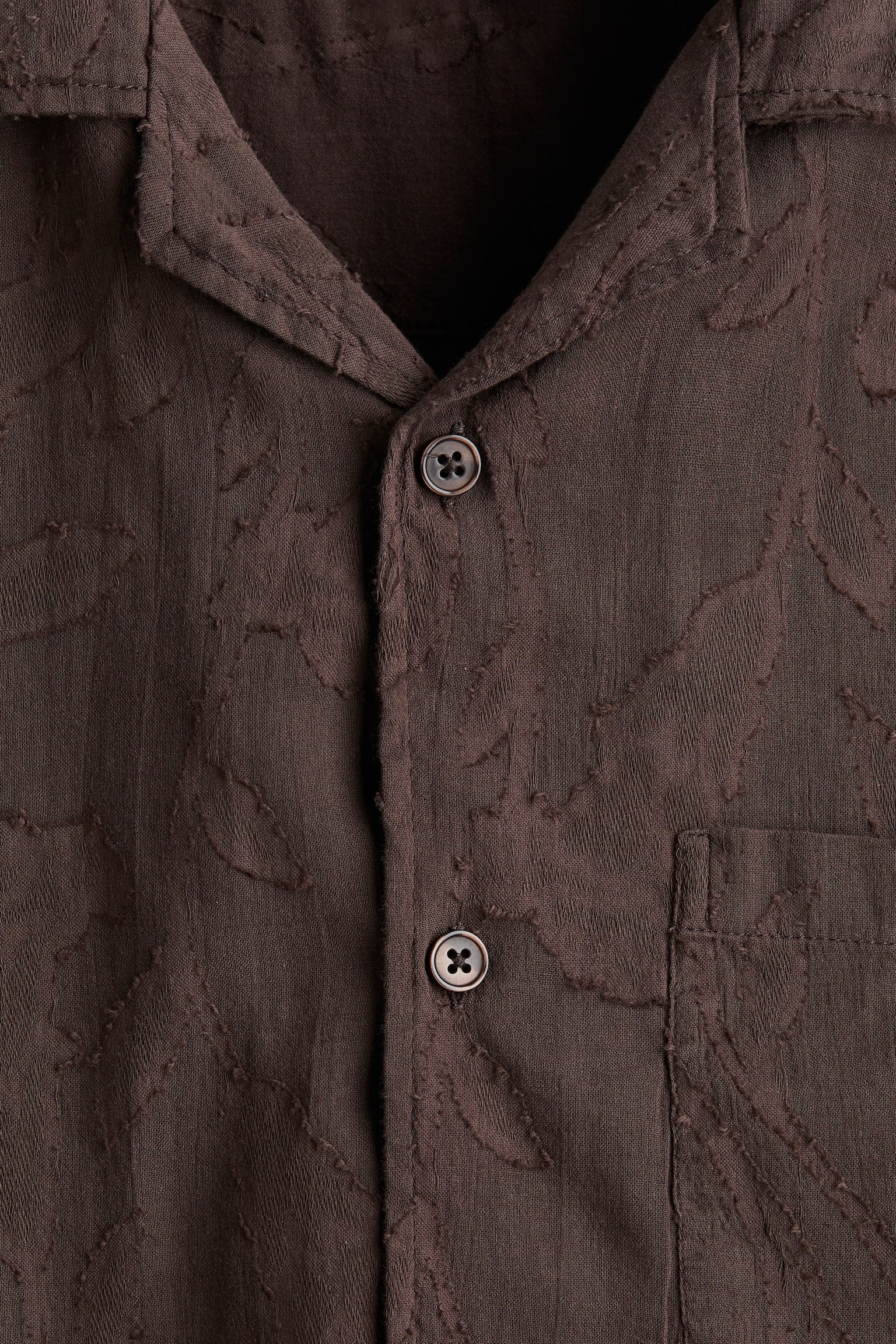 Regular Fit Jacquard-weave resort shirt - Brown/Light blue/Light pistachio green - 4