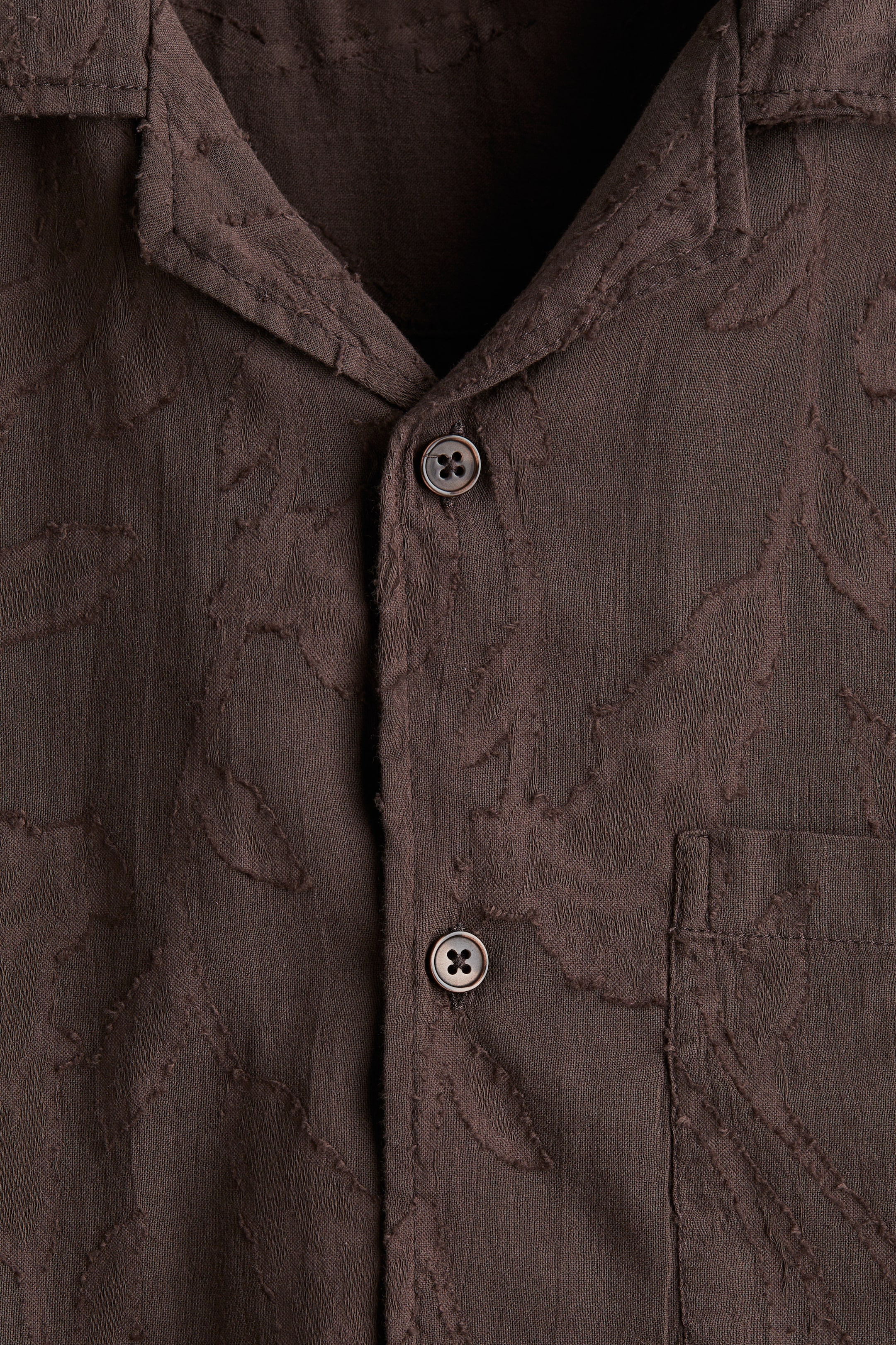 View larger image: Regular Fit Jacquard-weave resort shirt - Brown - Men | H&M IN 6